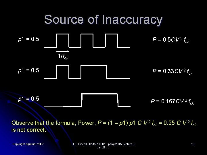 Source of Inaccuracy p 1 = 0. 5 P = 0. 5 CV 2