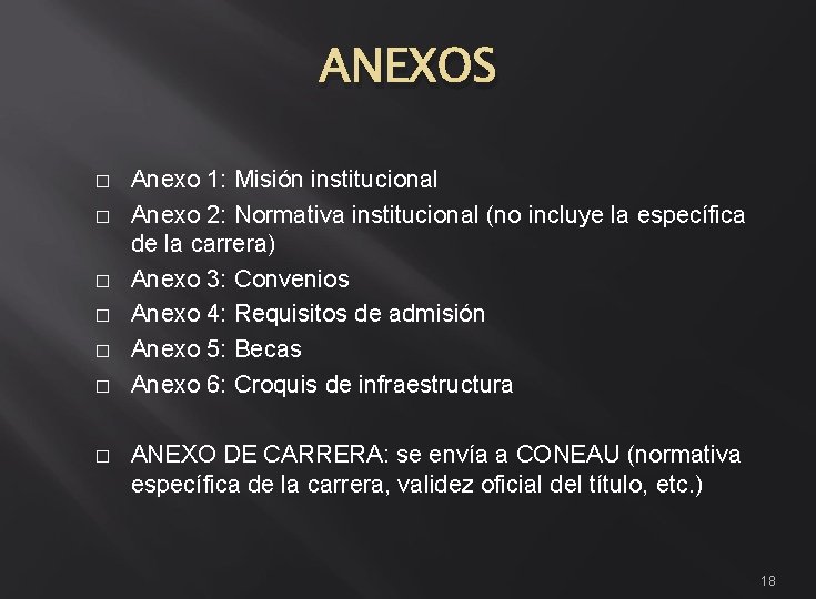 ANEXOS � � � � Anexo 1: Misión institucional Anexo 2: Normativa institucional (no