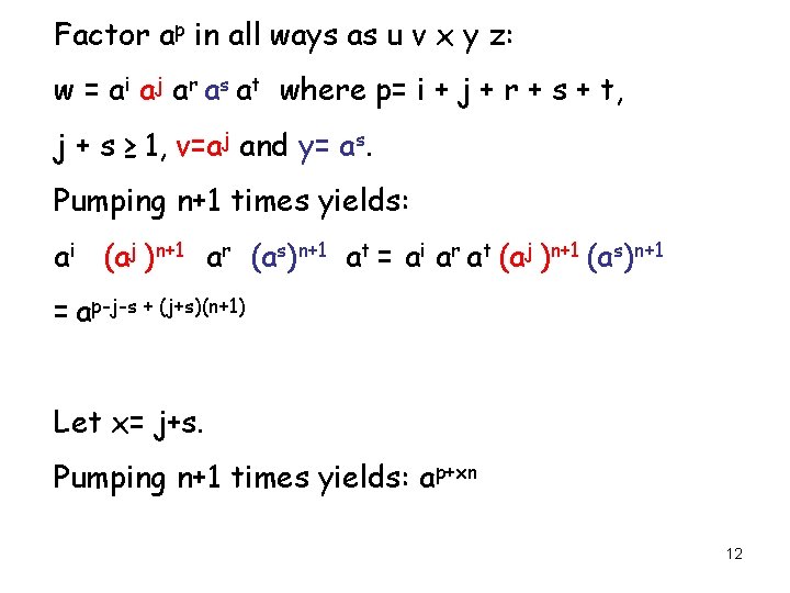 Factor ap in all ways as u v x y z: w = ai