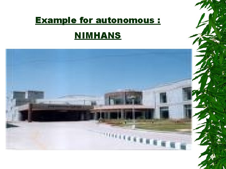 Example for autonomous : NIMHANS 