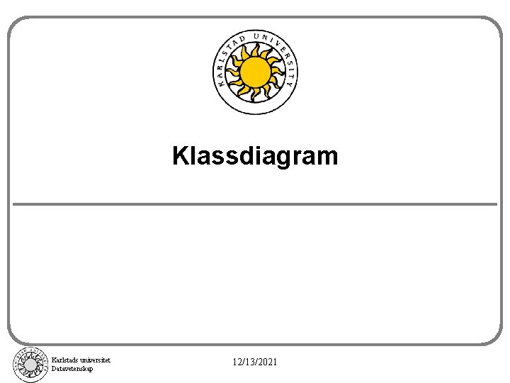 Klassdiagram Karlstads universitet Datavetenskap 12/13/2021 