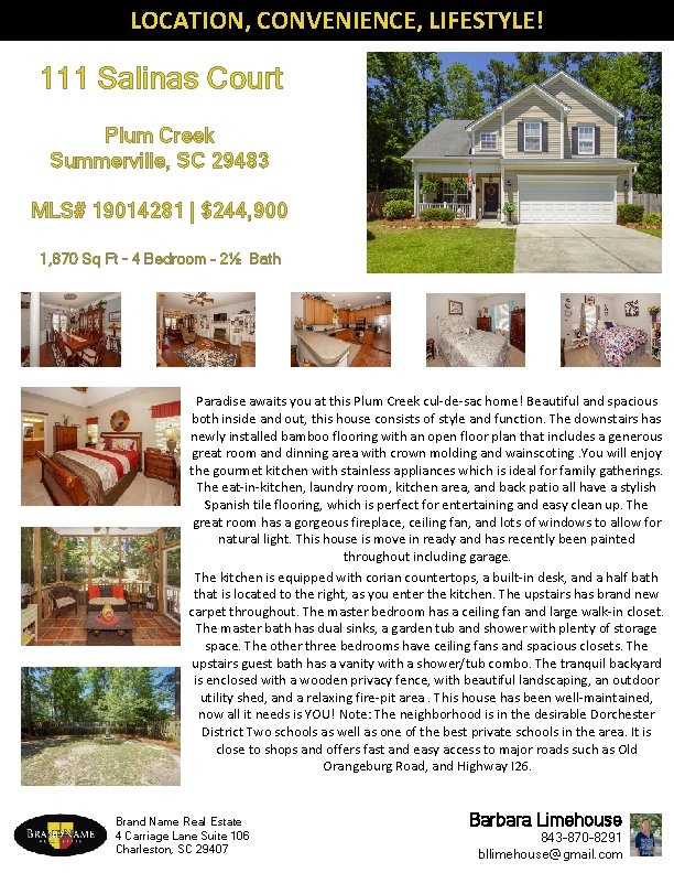 LOCATION CONVENIENCE LIFESTYLE 111 Salinas Court Plum Creek