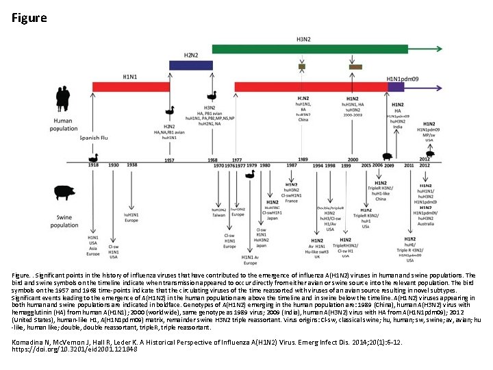 Figure. . Significant points in the history of influenza viruses that have contributed to