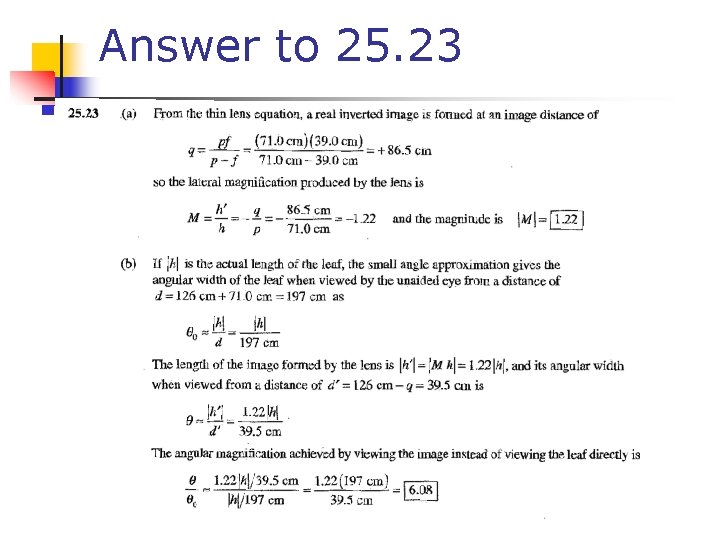 Answer to 25. 23 