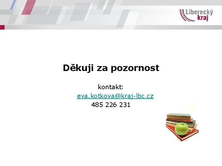 Děkuji za pozornost kontakt: eva. kotkova@kraj-lbc. cz 485 226 231 