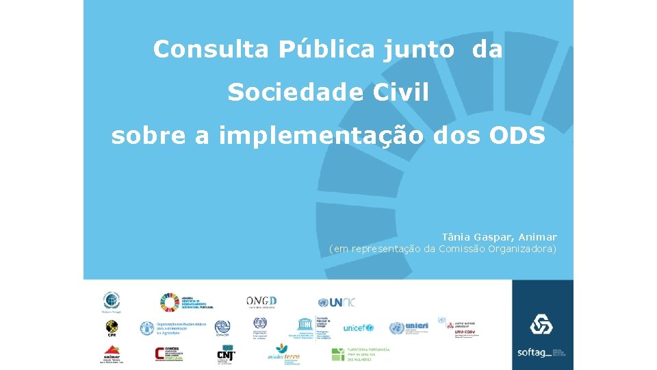 Consulta Pública junto da Sociedade Civil sobre a implementação dos ODS Tânia Gaspar, Animar