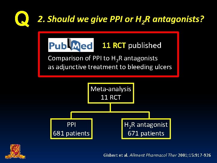 Q 2. Should we give PPI or H 2 R antagonists? 11 RCT published