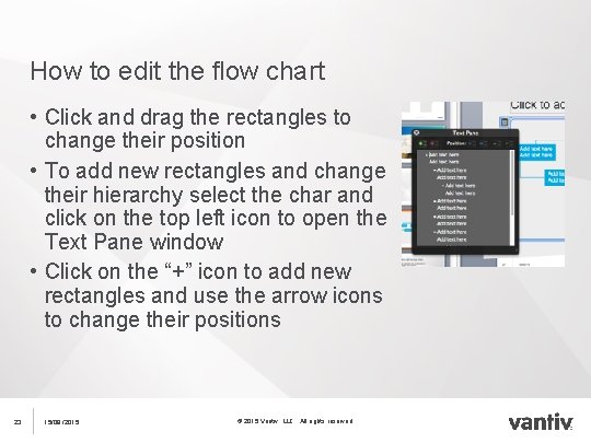 How to edit the flow chart • Click and drag the rectangles to change