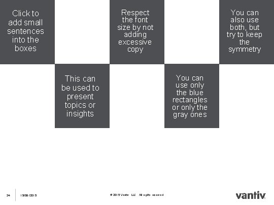 Respect the font size by not adding excessive copy Click to add small sentences