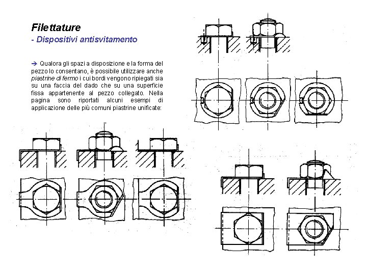 Filettature - Dispositivi antisvitamento è Qualora gli spazi a disposizione e la forma del