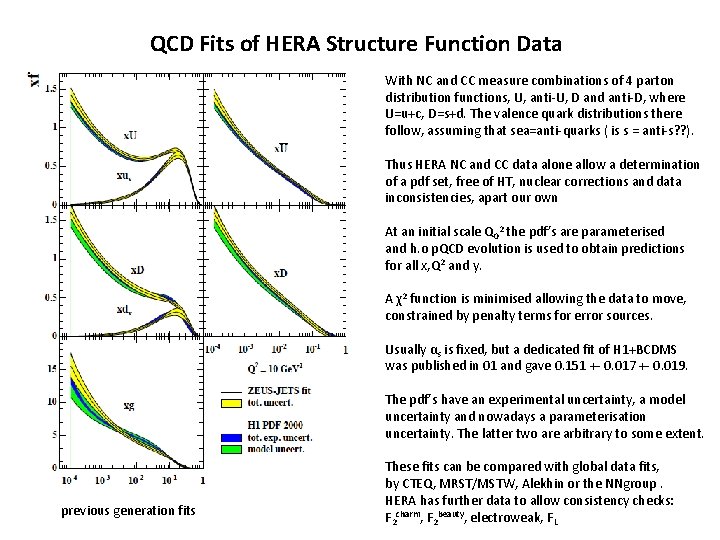 QCD Fits of HERA Structure Function Data With NC and CC measure combinations of
