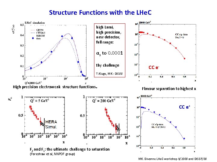 Structure Functions with the LHe. C high Lumi, high precision, new detector, full range: