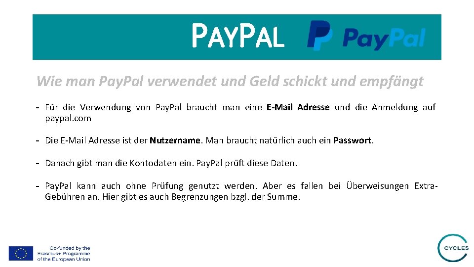 PAYPAL Wie man Pay. Pal verwendet und Geld schickt und empfängt - Für die