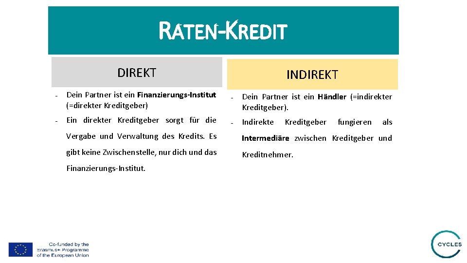 RATEN-KREDIT DIREKT - - Dein Partner ist ein Finanzierungs-Institut (=direkter Kreditgeber) Ein direkter Kreditgeber