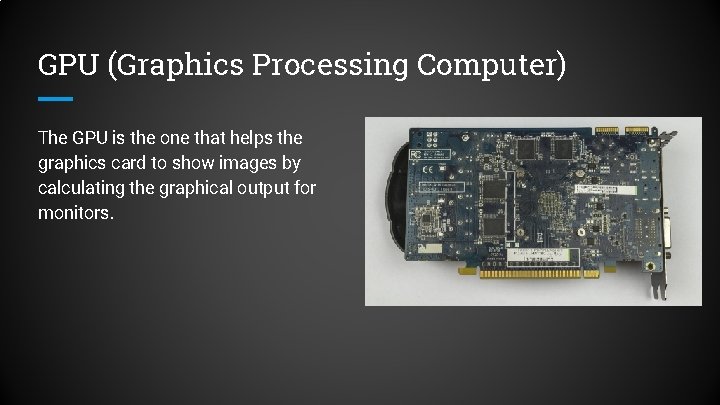 A miniguide to parts of a Computer By