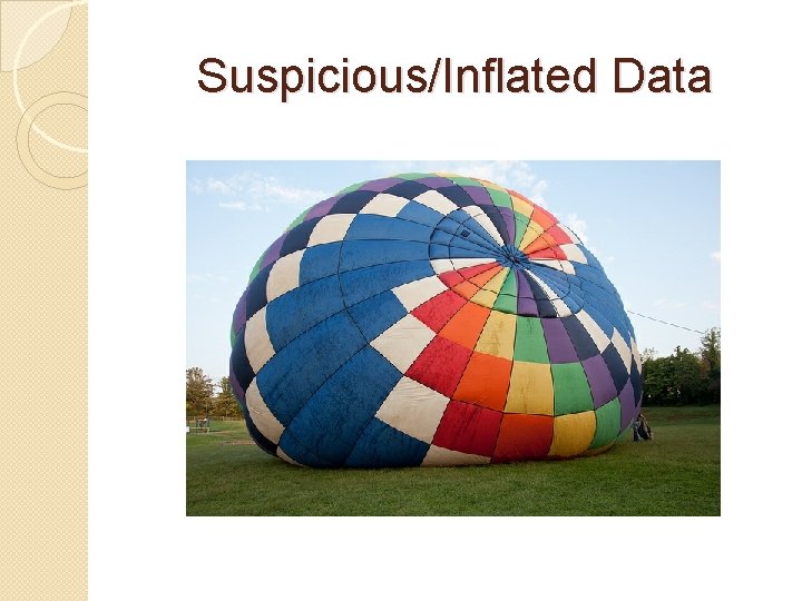 Suspicious/Inflated Data 