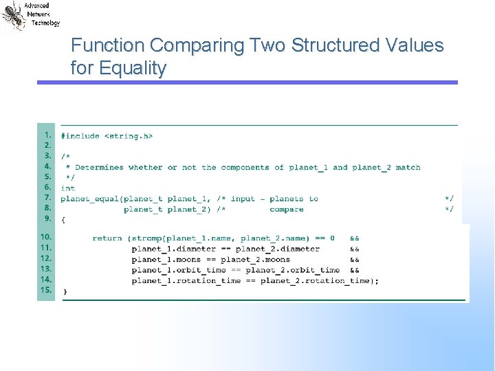 Function Comparing Two Structured Values for Equality 