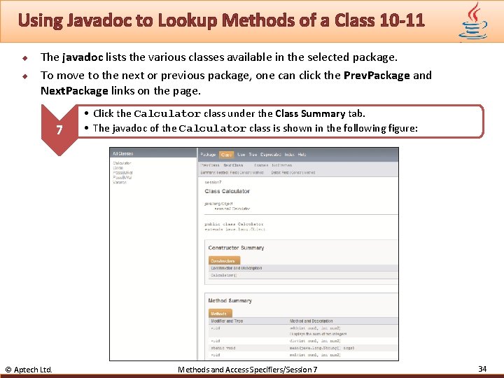 Using Javadoc to Lookup Methods of a Class 10 -11 u u The javadoc