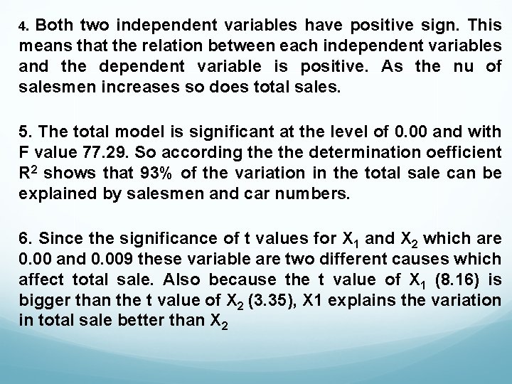 Both two independent variables have positive sign. This means that the relation between each