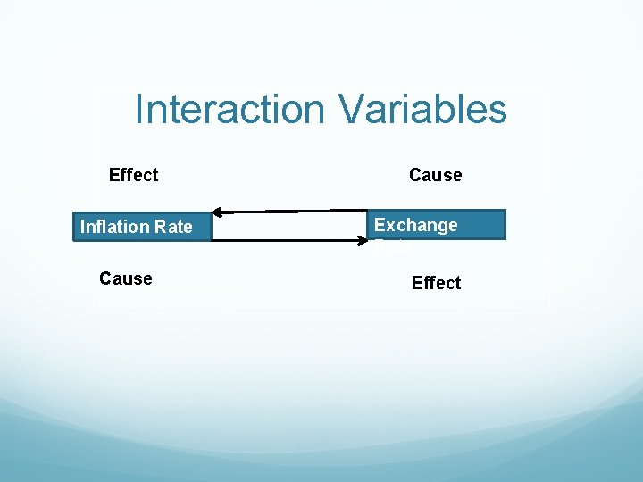 Interaction Variables Effect Inflation Rate Cause Exchange Rate Effect 