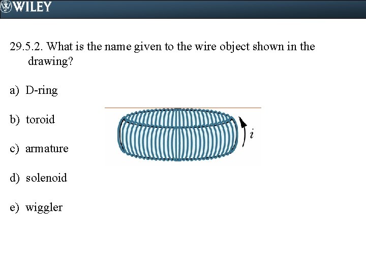 29. 5. 2. What is the name given to the wire object shown in