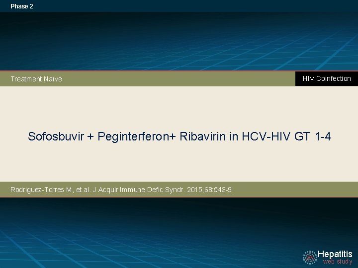 Phase 2 Treatment Naïve HIV Coinfection Sofosbuvir + Peginterferon+ Ribavirin in HCV-HIV GT 1