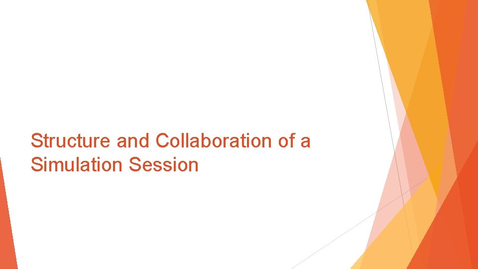 Structure and Collaboration of a Simulation Session 