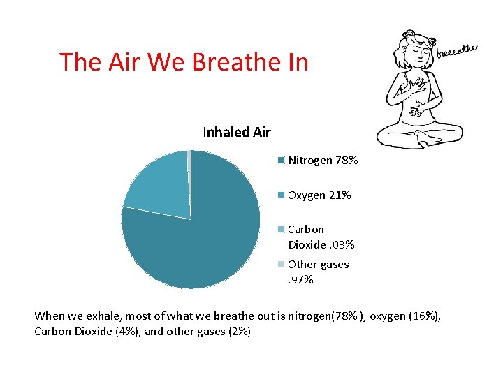 The Air We Breathe In Inhaled Air Nitrogen 78% Oxygen 21% Carbon Dioxide. 03%