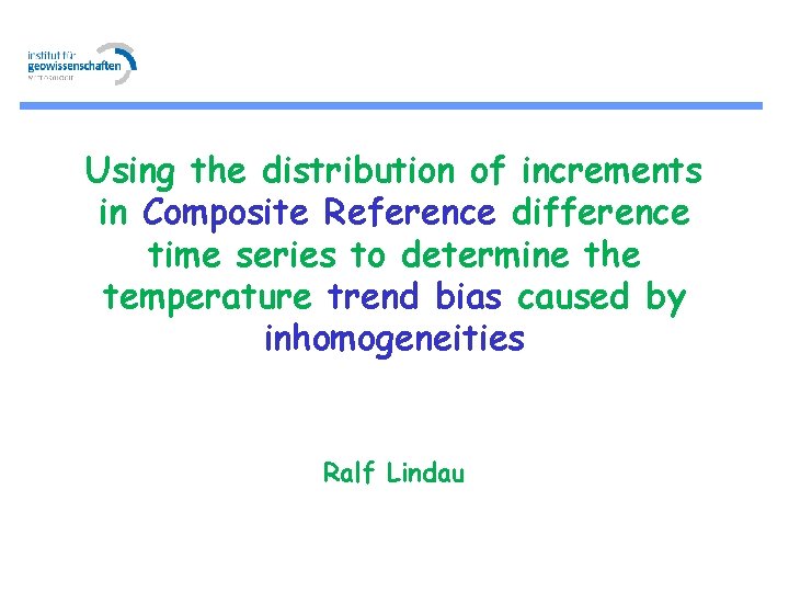 Using the distribution of increments in Composite Reference difference time series to determine the