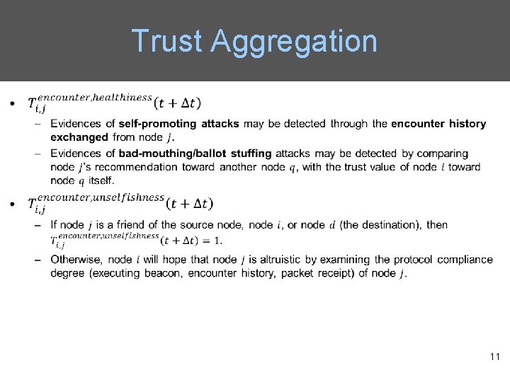 Trust Aggregation 11 
