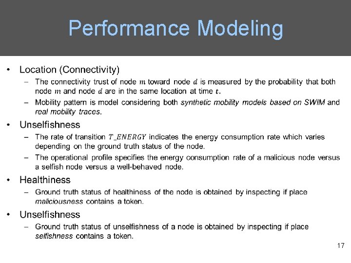 Performance Modeling 17 