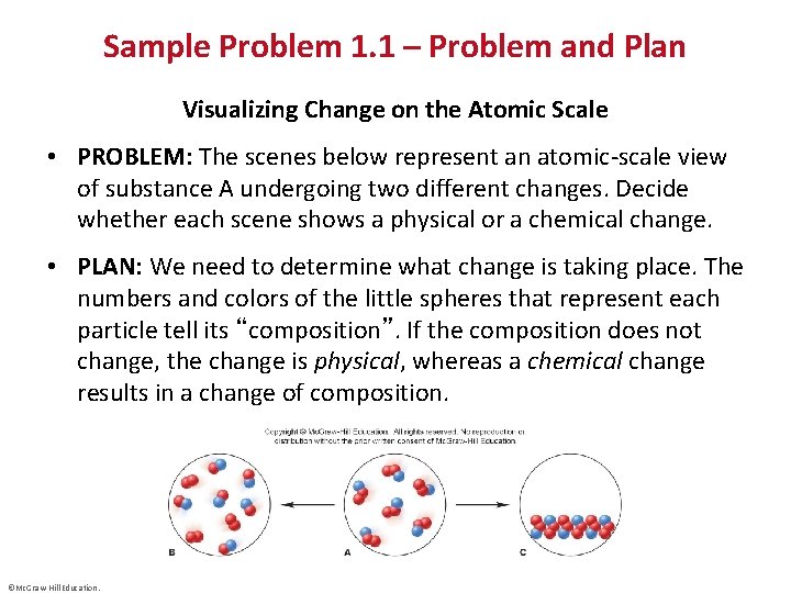 Sample Problem 1. 1 – Problem and Plan Visualizing Change on the Atomic Scale
