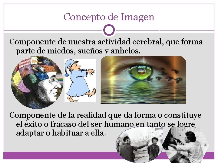 Concepto de Imagen Componente de nuestra actividad cerebral, que forma parte de miedos, sueños