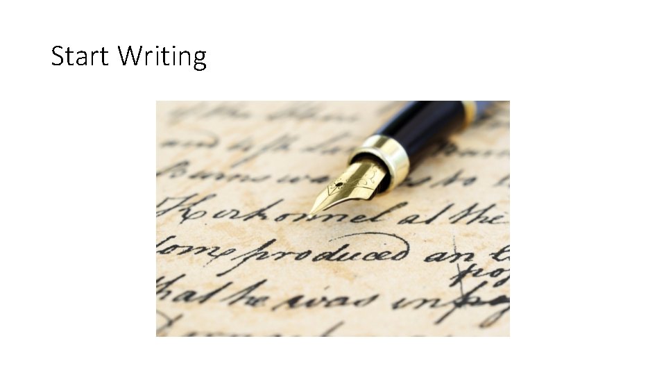 Start Writing 