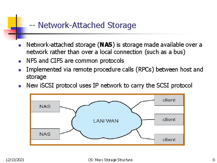 -- Network-Attached Storage n n 12/13/2021 Network-attached storage (NAS) is storage made available over