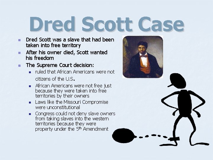 Dred Scott Case n n n Dred Scott was a slave that had been