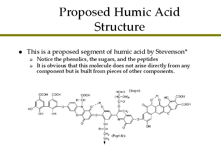 Proposed Humic Acid Structure l This is a proposed segment of humic acid by