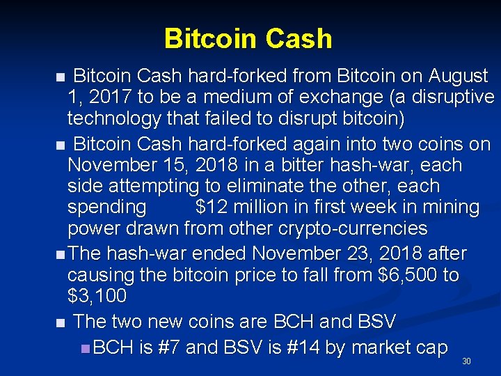Bitcoin Cash hard-forked from Bitcoin on August 1, 2017 to be a medium of Bitcoin Cash hard-forked from Bitcoin on August 1, 2017 to be a medium of