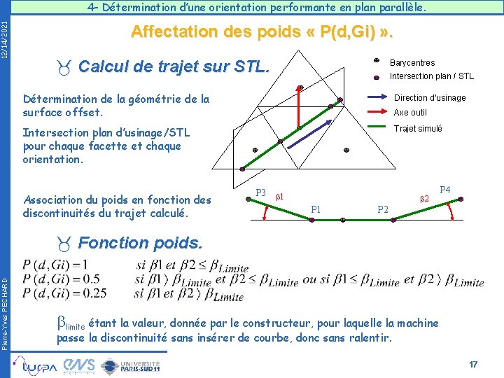 12/14/2021 4 - Détermination d’une orientation performante en plan parallèle. Affectation des poids «