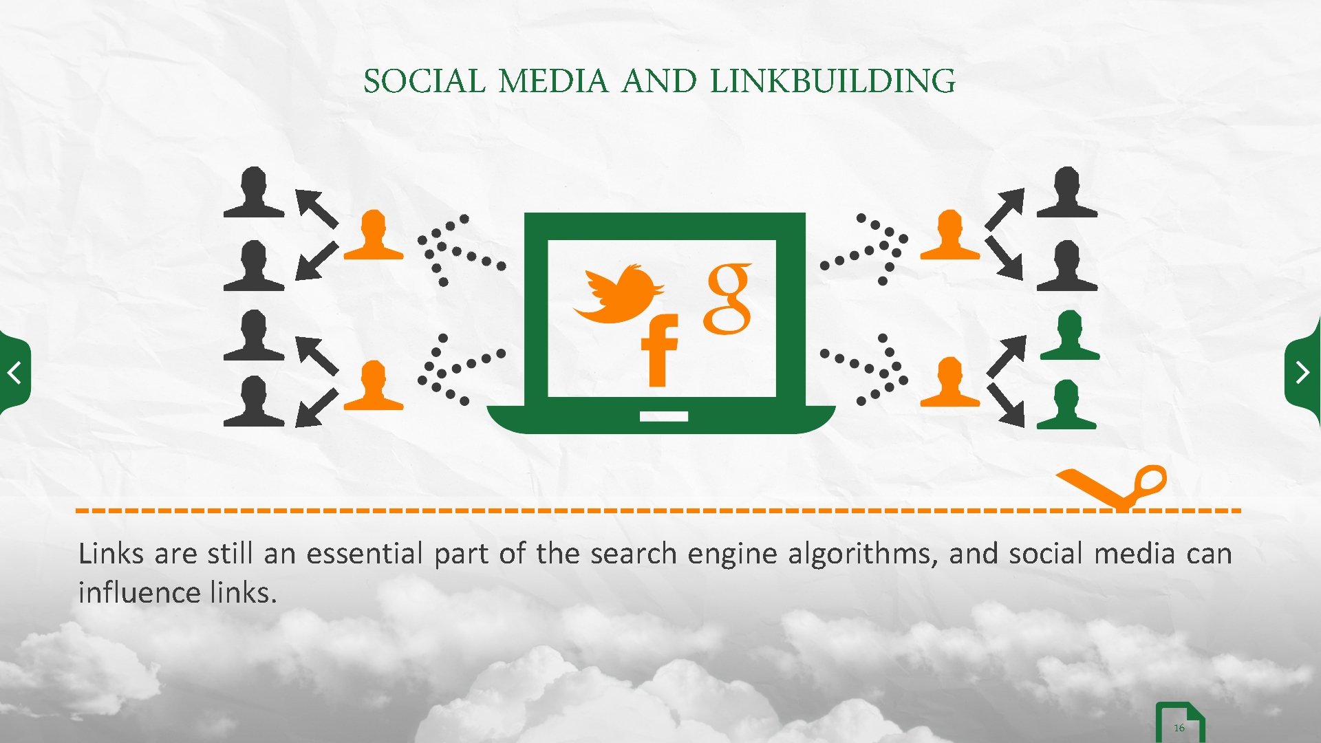 SOCIAL MEDIA AND LINKBUILDING Links are still an essential part of the search engine
