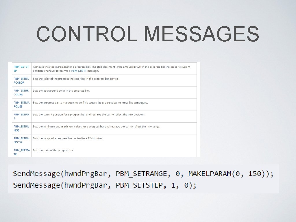 CONTROL MESSAGES 