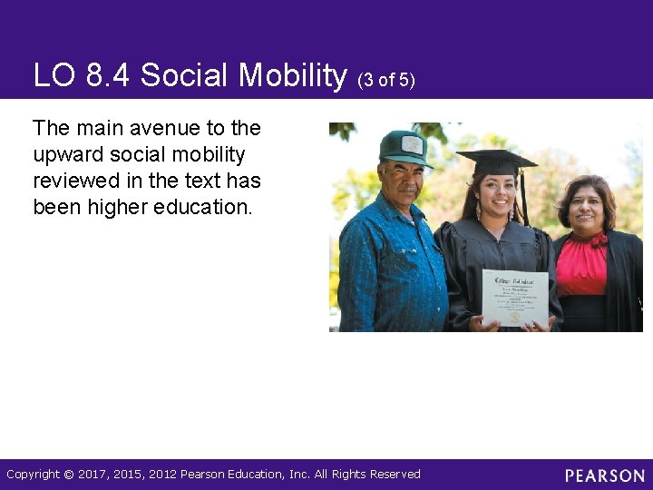 LO 8. 4 Social Mobility (3 of 5) The main avenue to the upward