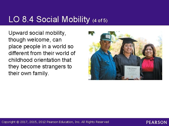 LO 8. 4 Social Mobility (4 of 5) Upward social mobility, though welcome, can