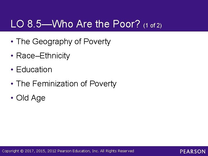 LO 8. 5—Who Are the Poor? (1 of 2) • The Geography of Poverty
