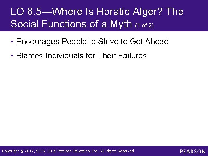 LO 8. 5—Where Is Horatio Alger? The Social Functions of a Myth (1 of
