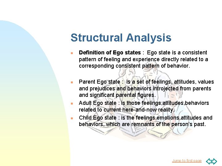 Structural Analysis n n Definition of Ego states : Ego state is a consistent