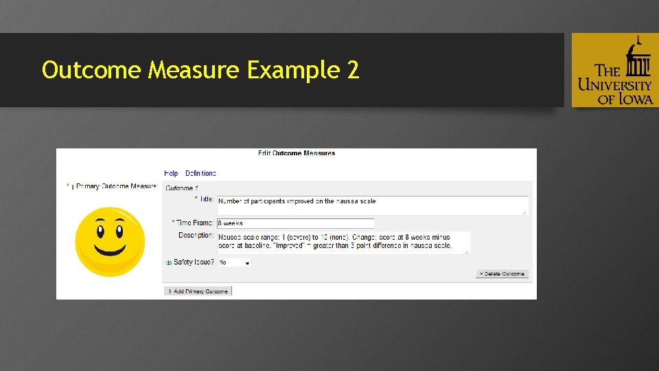 Outcome Measure Example 2 