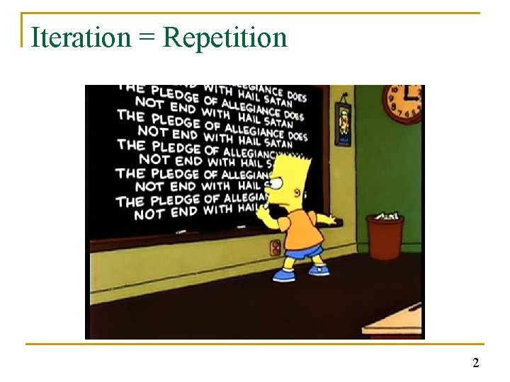 Iteration = Repetition 2 