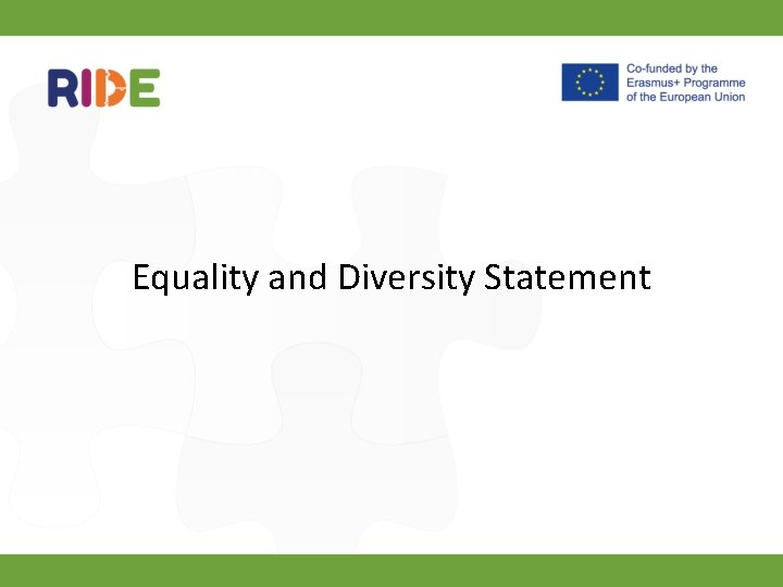 Equality and Diversity Statement 