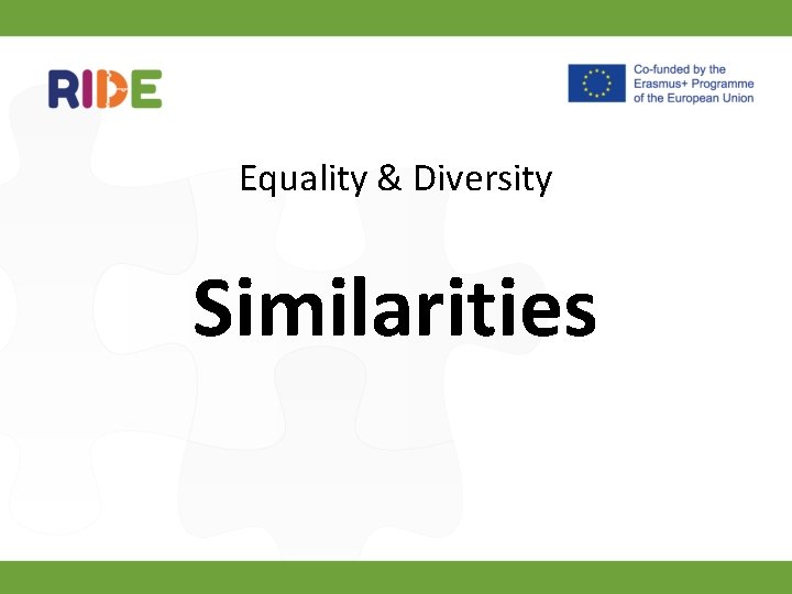 Equality & Diversity Similarities 